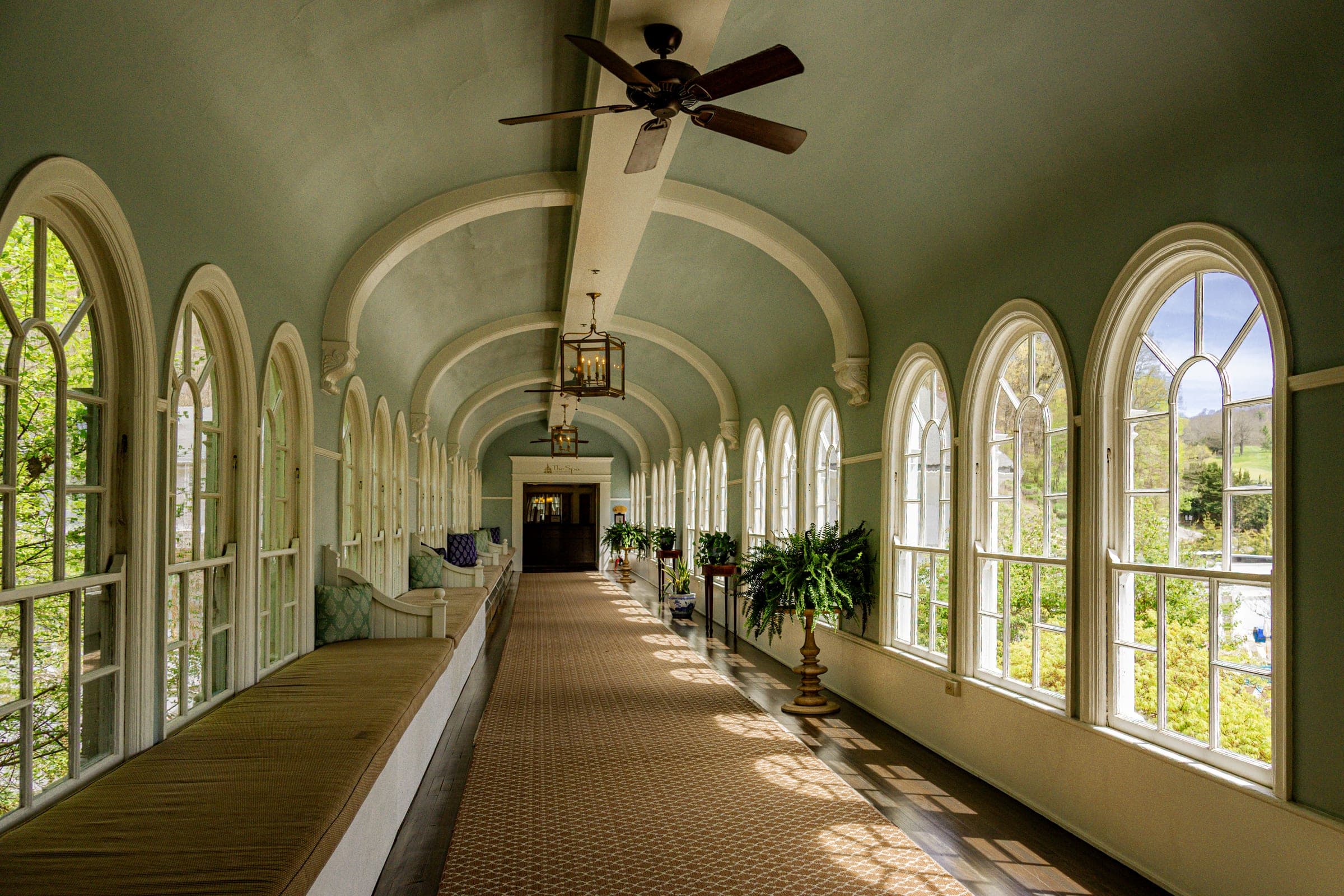 Arched veranda at Omni Homestead